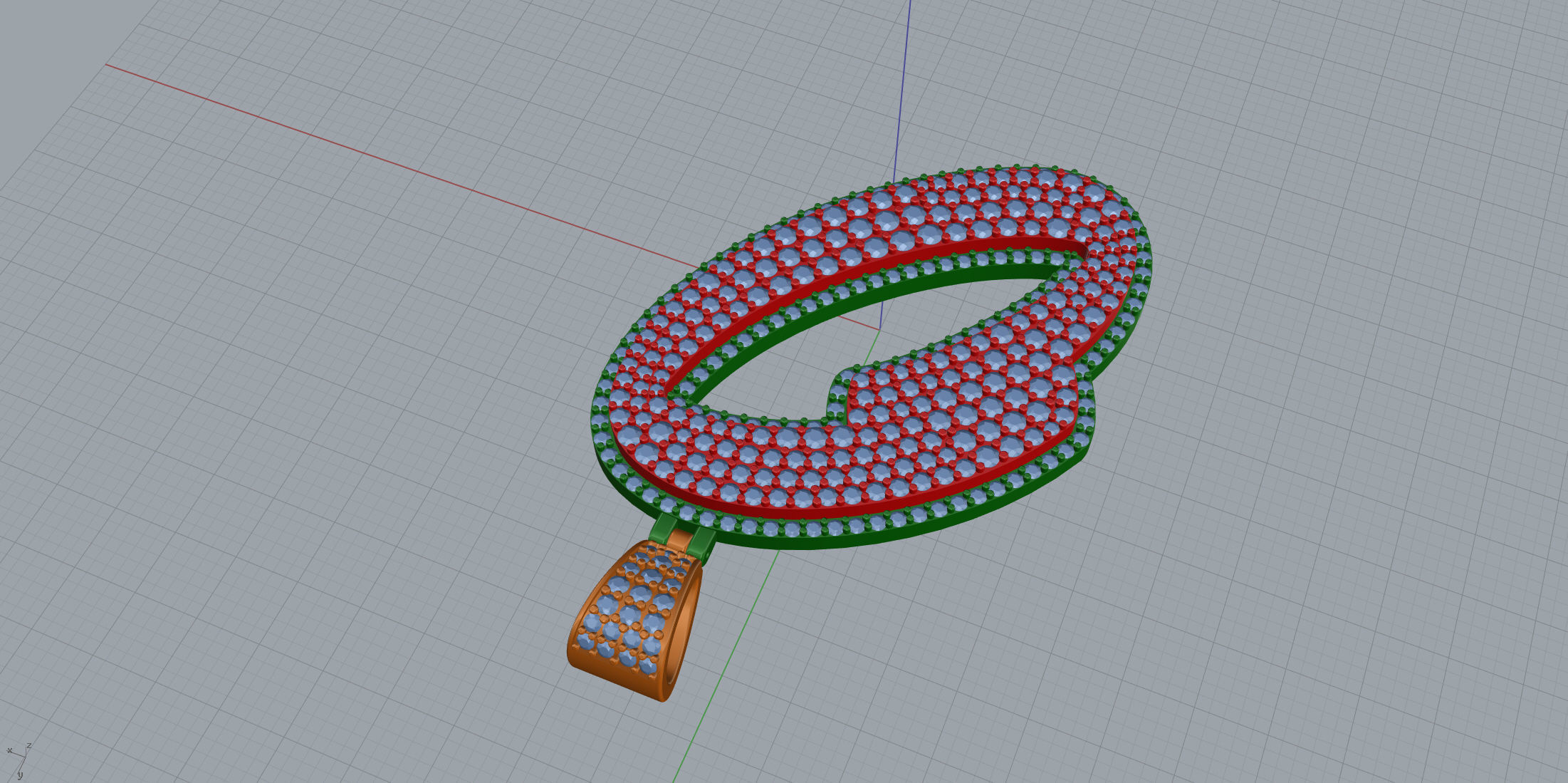 Pave Setting Font O 3D print model_5