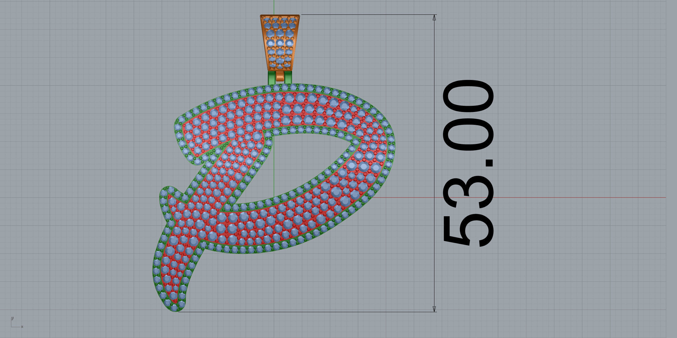 Pave Setting Font P 3D print model_8