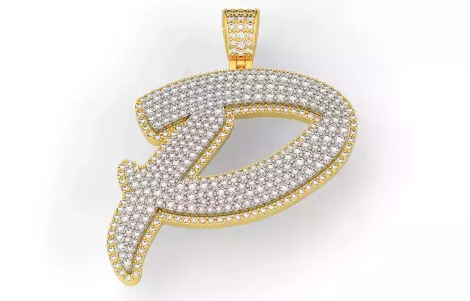 Pave Setting Font P 3D print model Pave Setting Font P 3D print model