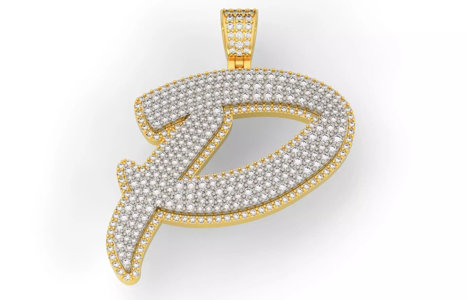 Pave Setting Font P 3D print model_0