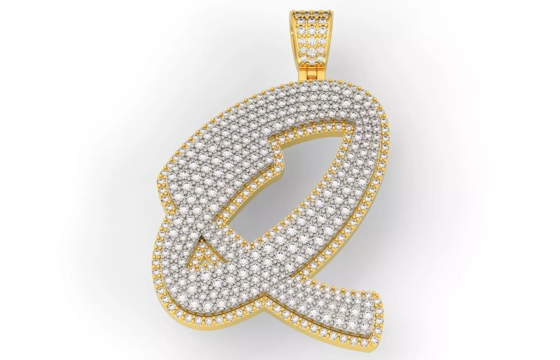 Pave Setting Font Q 3D print model_0