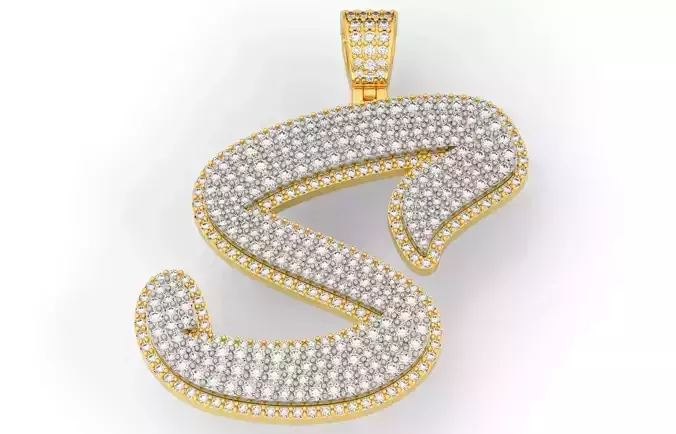 Pave Setting Font S 3D print model Pave Setting Font S 3D print model