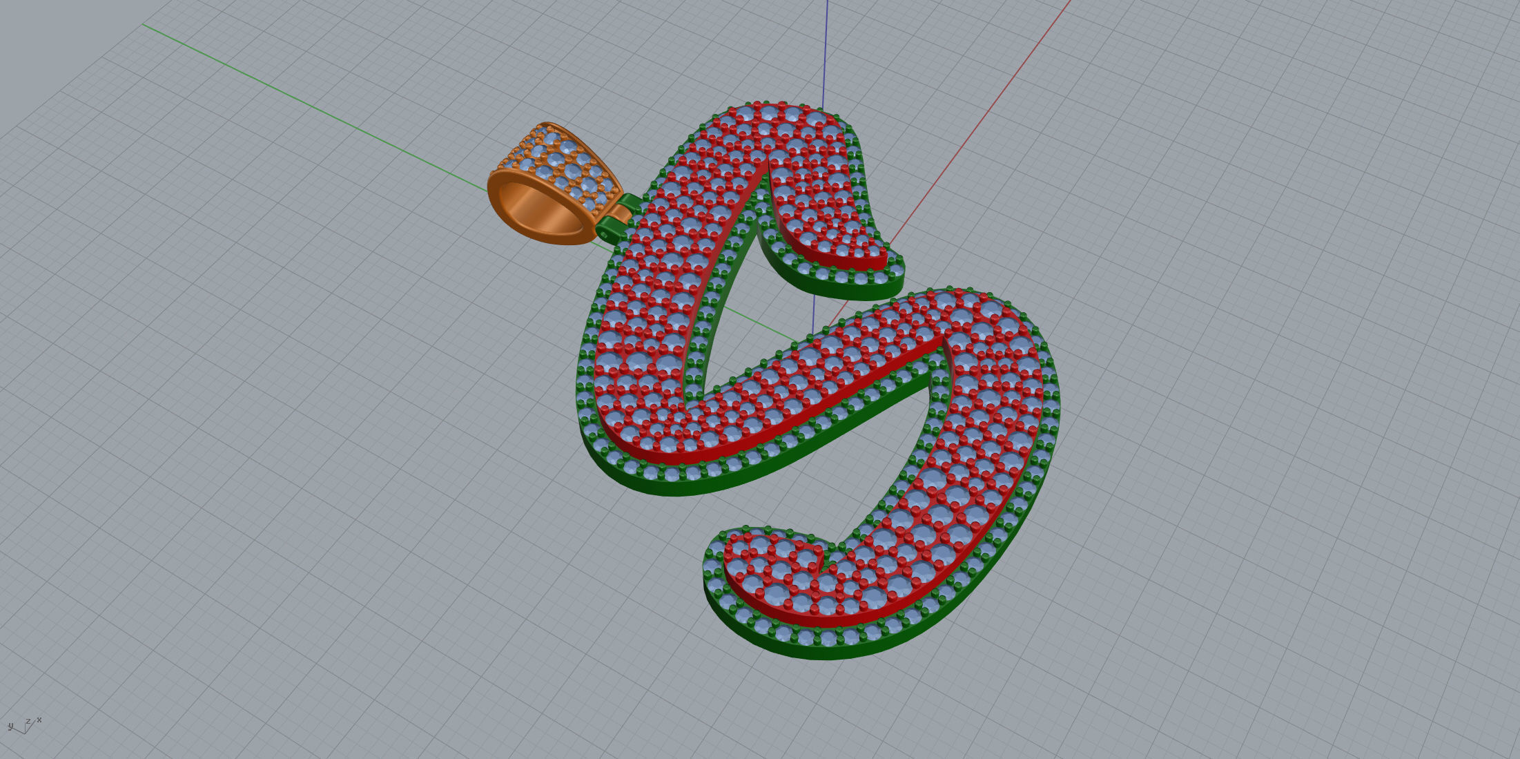 Pave Setting Font S 3D print model_4