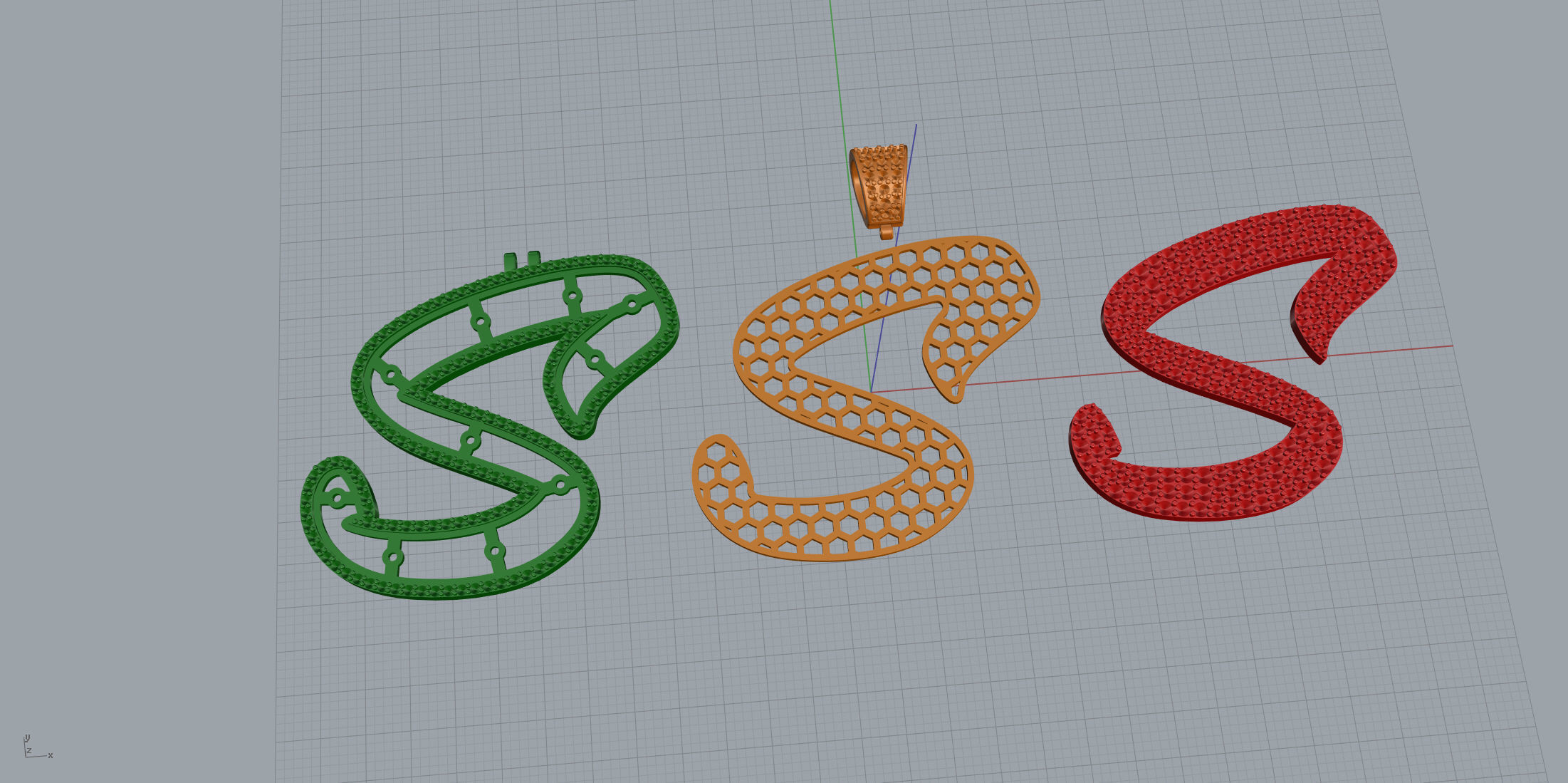 Pave Setting Font S 3D print model_10