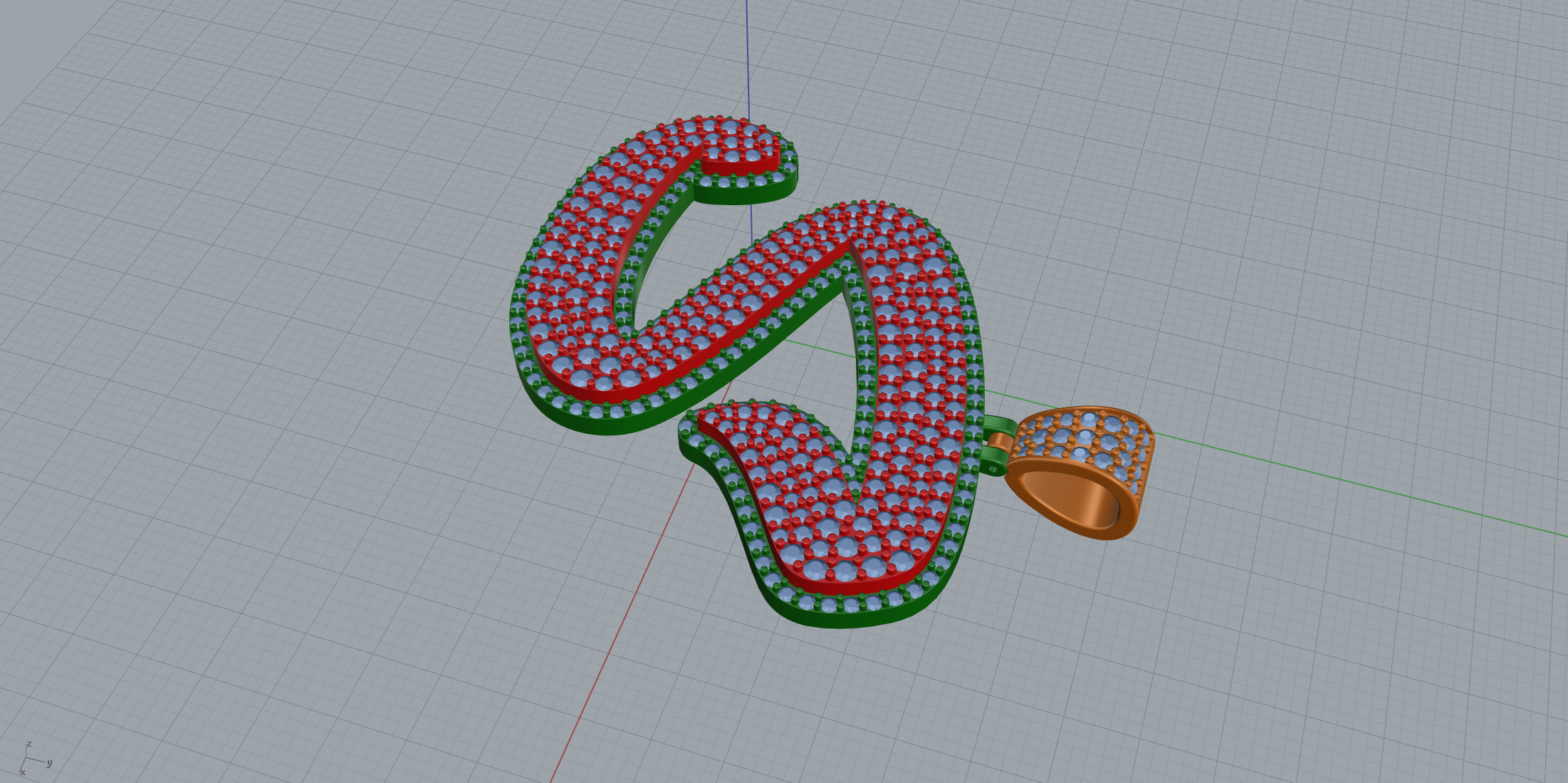 Pave Setting Font S 3D print model_6