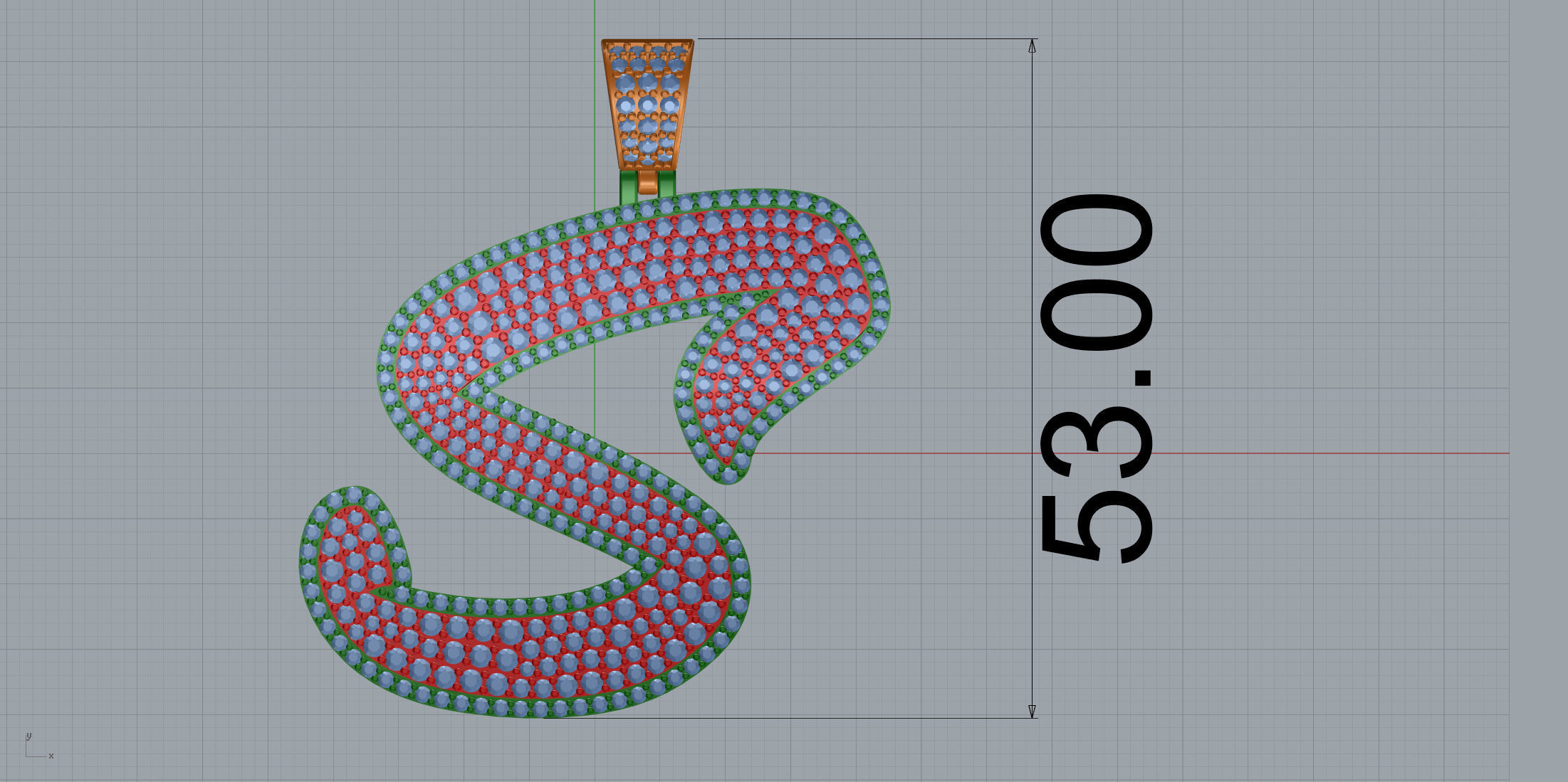 Pave Setting Font S 3D print model_8