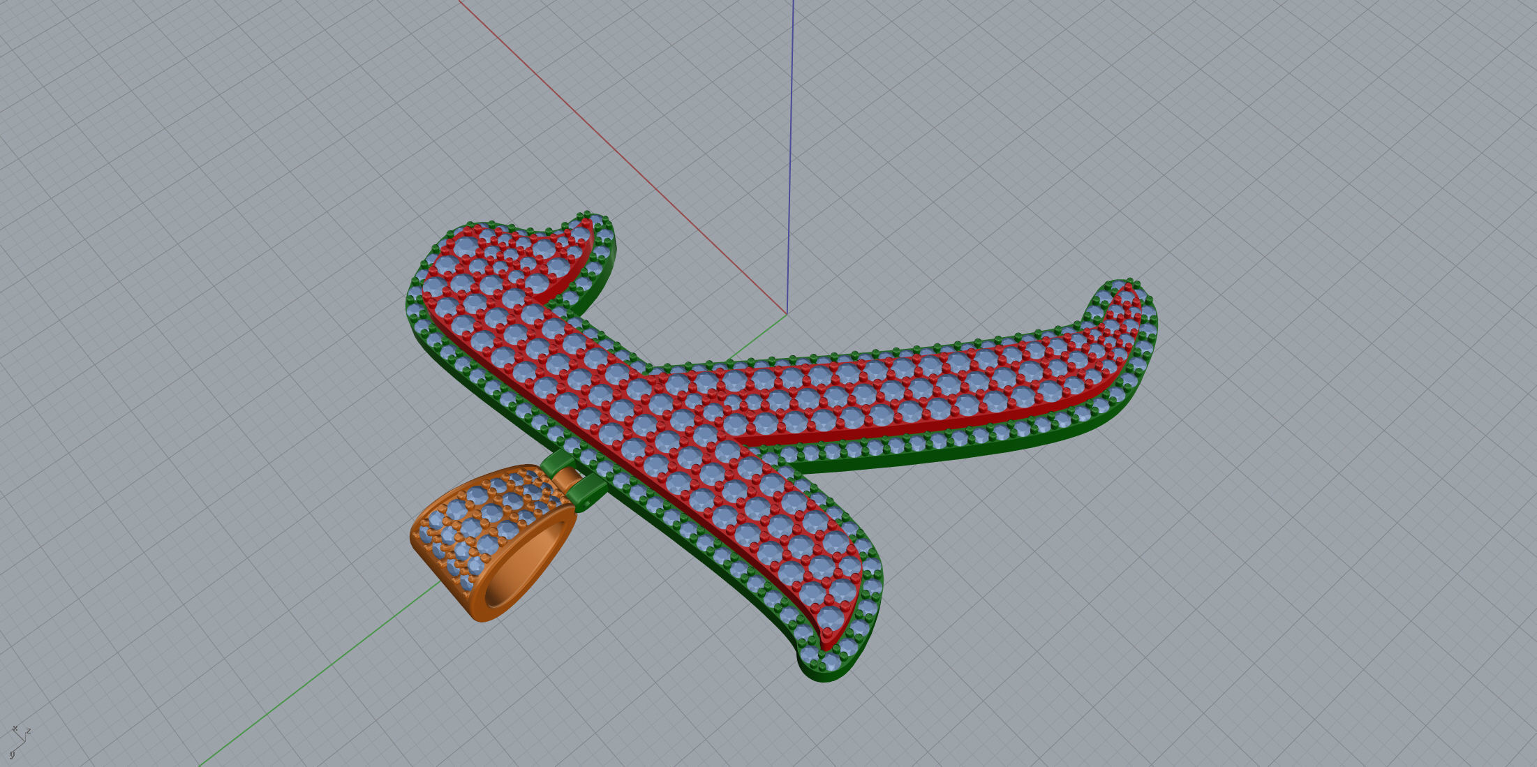 Pave Setting Font T 3D print model_5