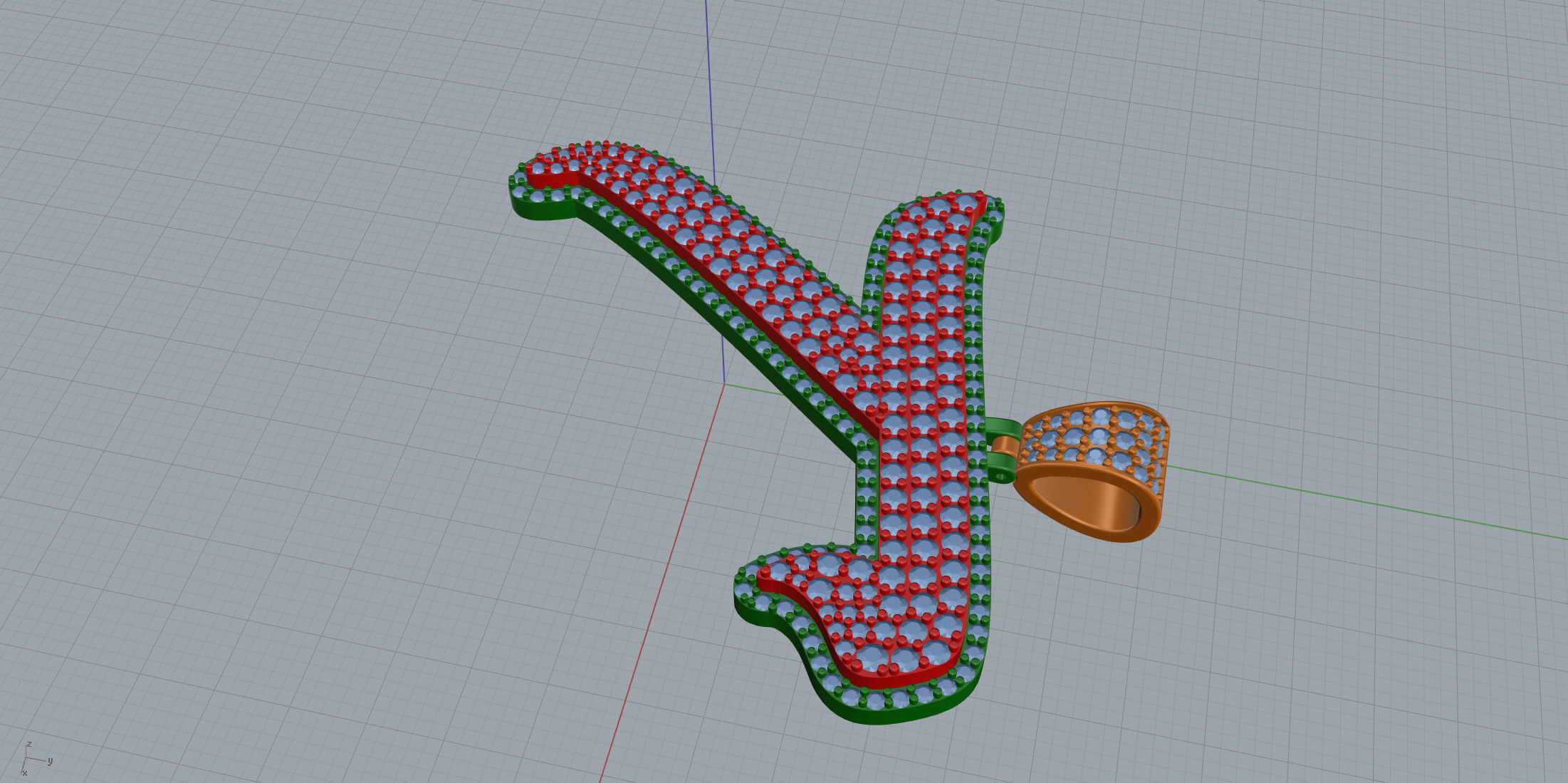 Pave Setting Font T 3D print model_6