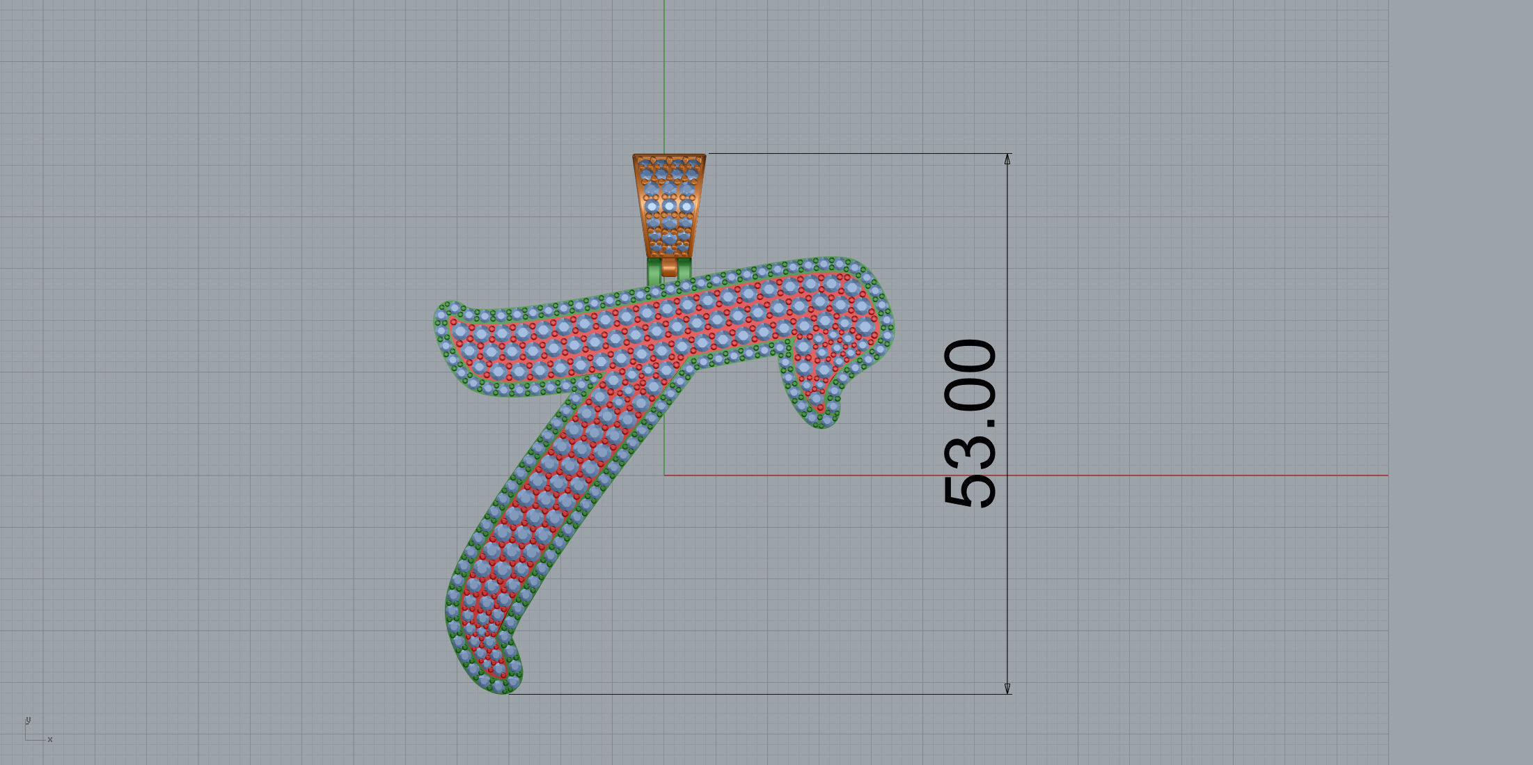 Pave Setting Font T 3D print model_8