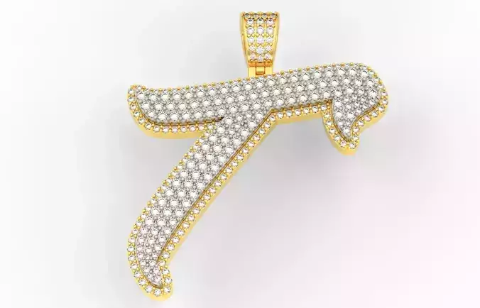 Pave Setting Font T 3D print model Pave Setting Font T 3D print model