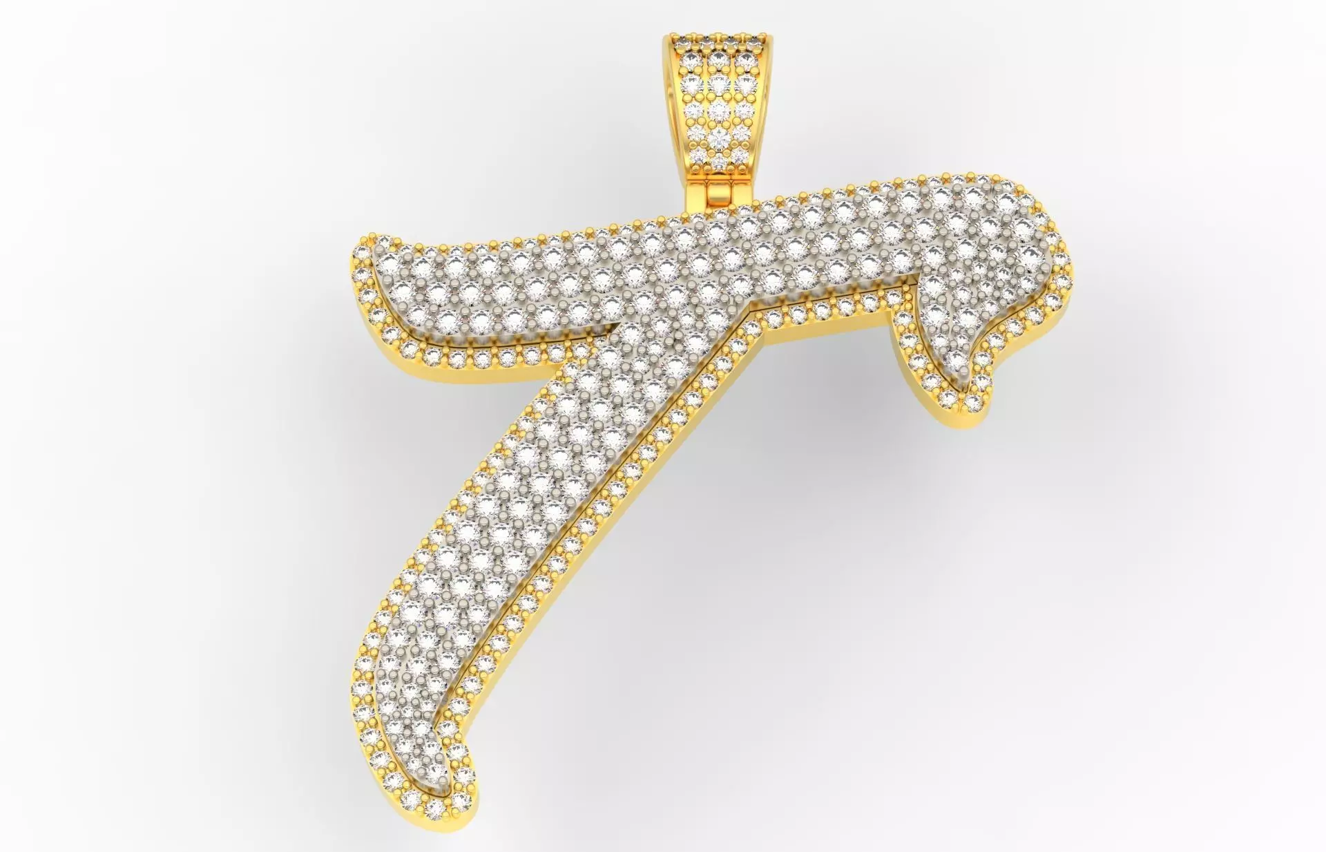 Pave Setting Font T 3D print model_0