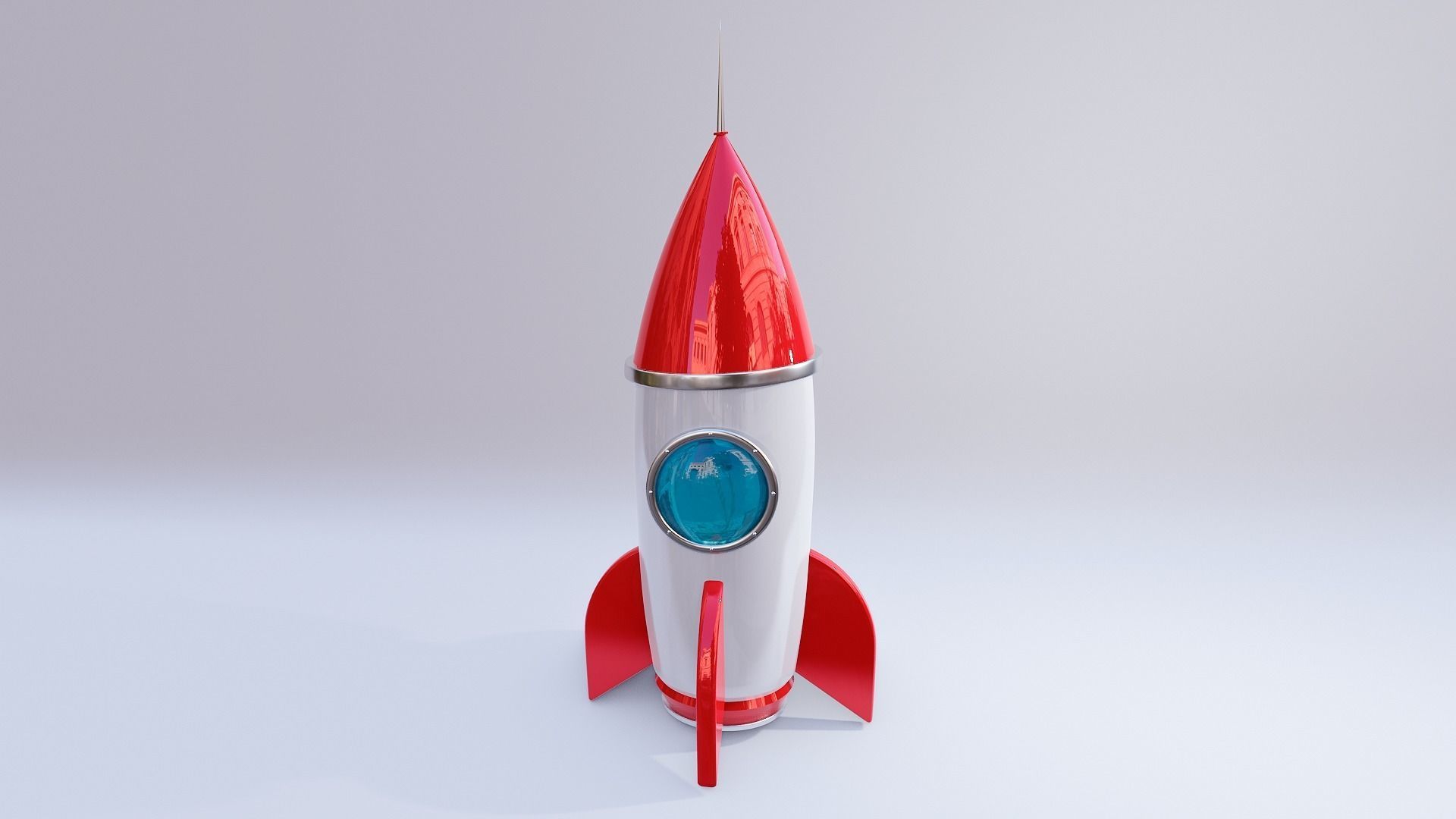 Cartoon Rocket 3D model_1