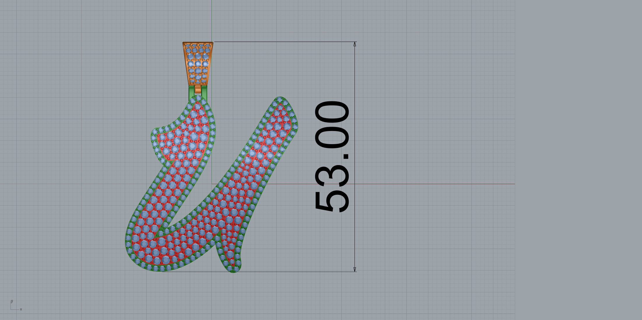 Pave Setting Font U 3D print model_8