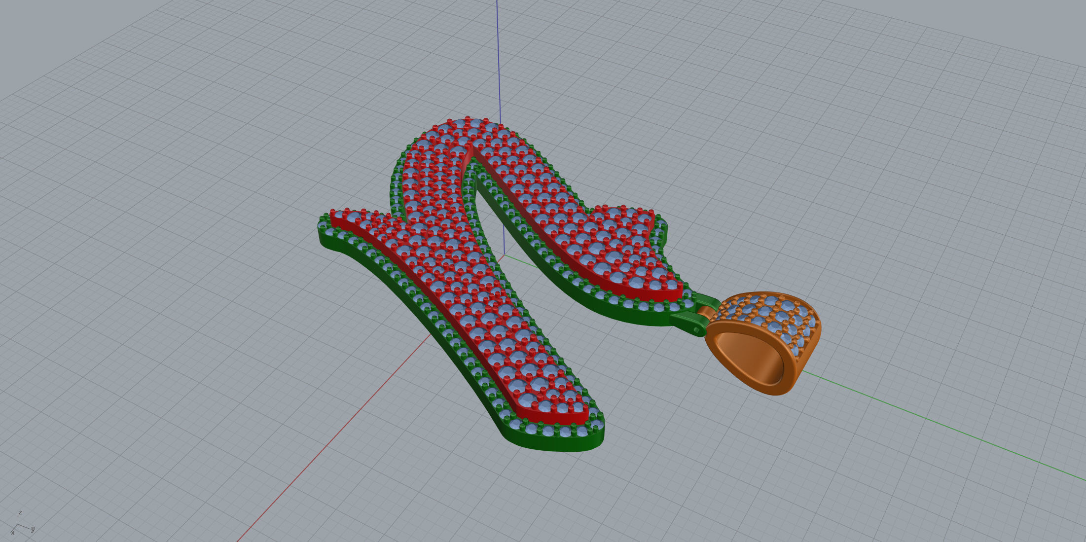 Pave Setting Font U 3D print model_6