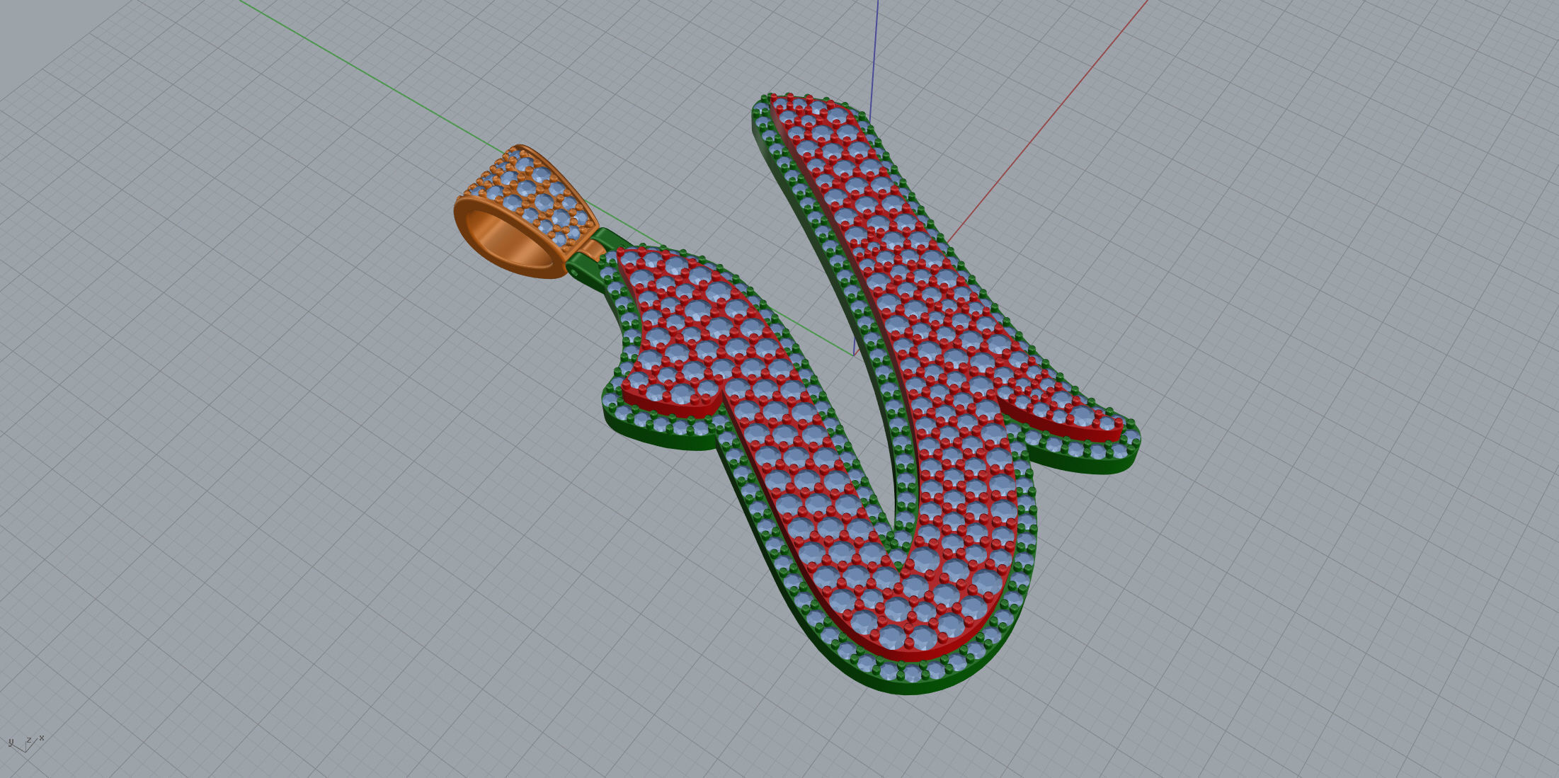 Pave Setting Font U 3D print model_4