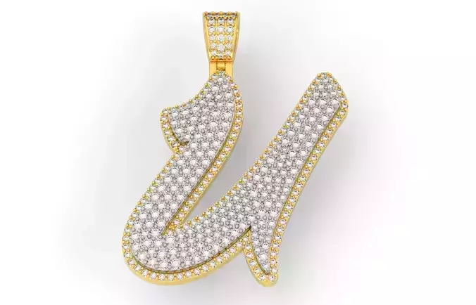 Pave Setting Font U 3D print model Pave Setting Font U 3D print model