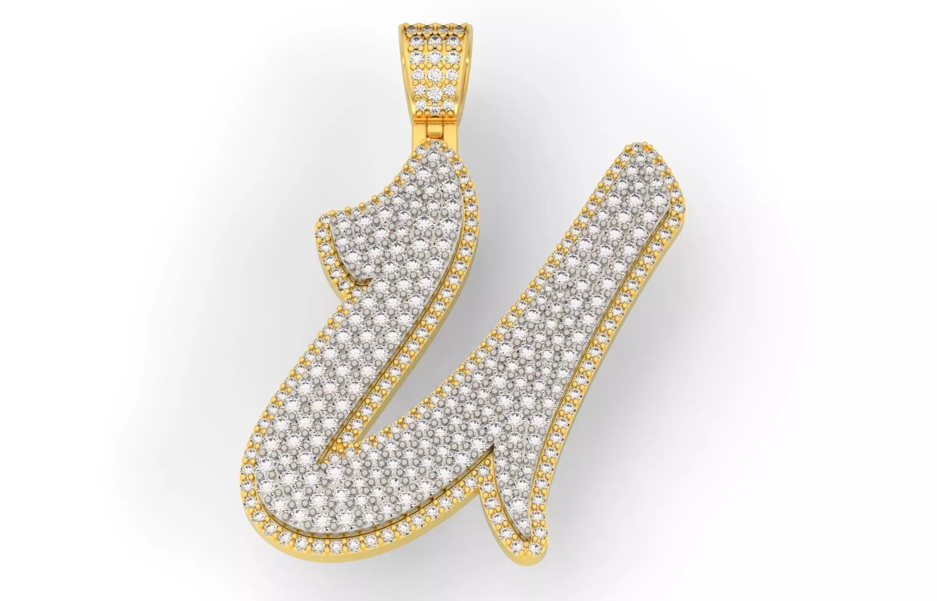 Pave Setting Font U 3D print model_0