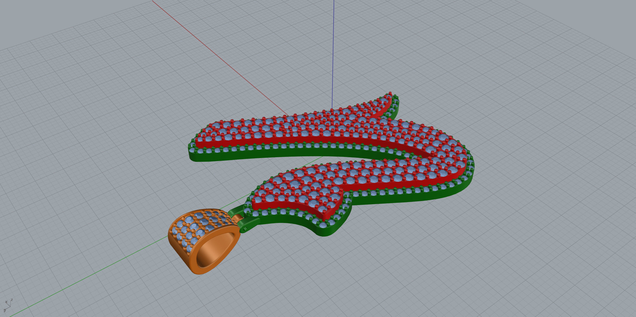 Pave Setting Font U 3D print model_5