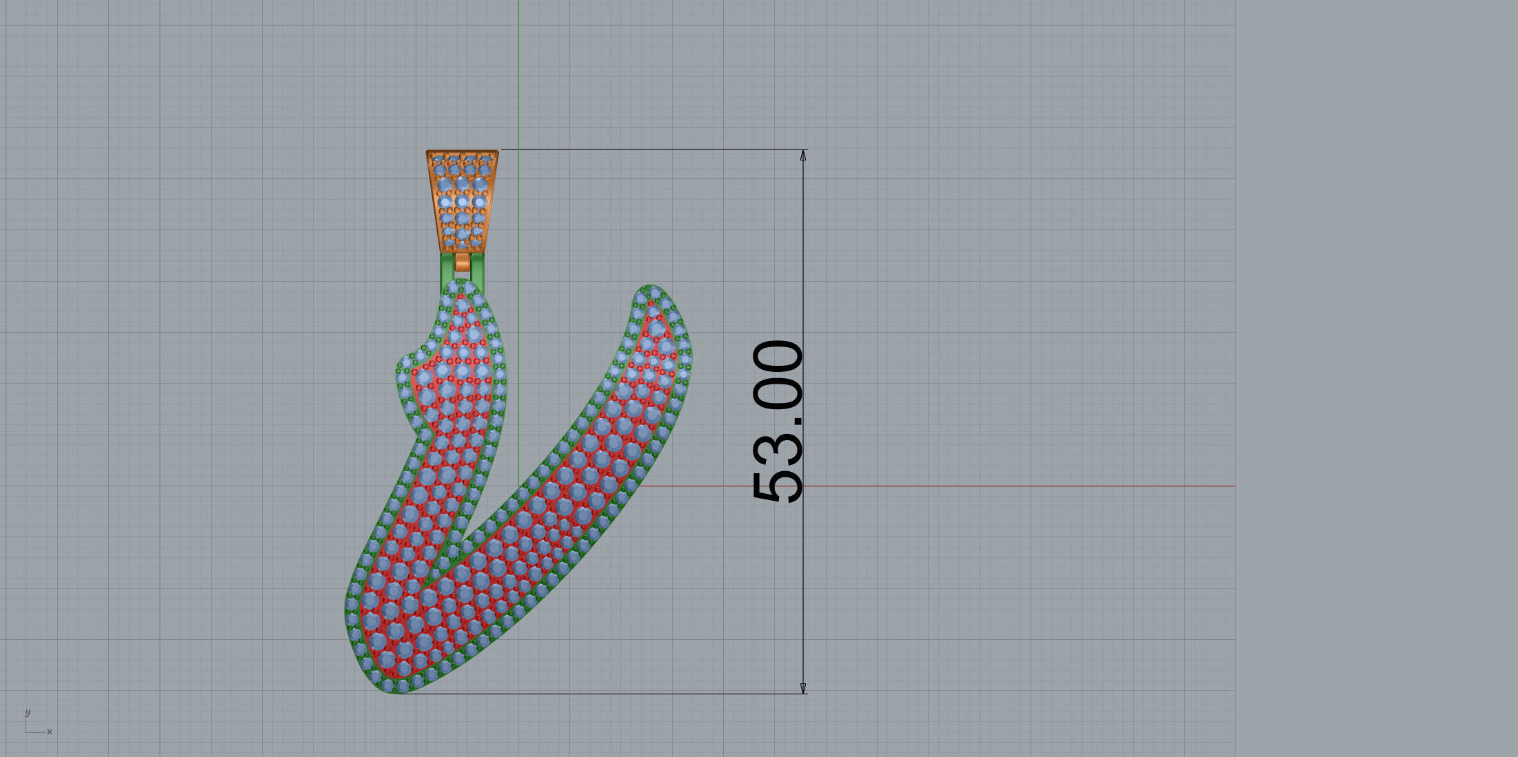 Pave Setting Font V 3D print model_8