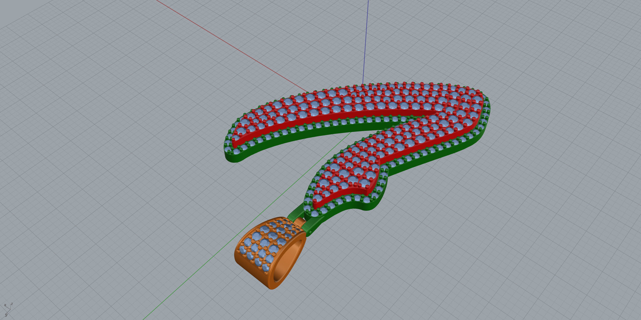 Pave Setting Font V 3D print model_5