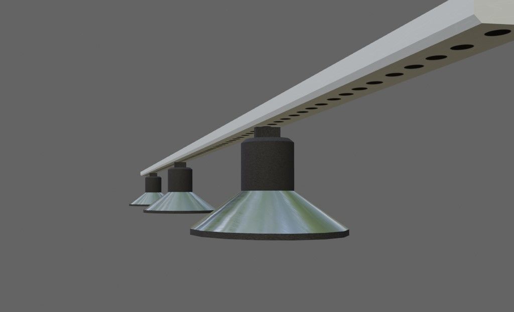 Industrial Lamps - Lights for Warehouse - Lampadas Low-poly 3D model_5