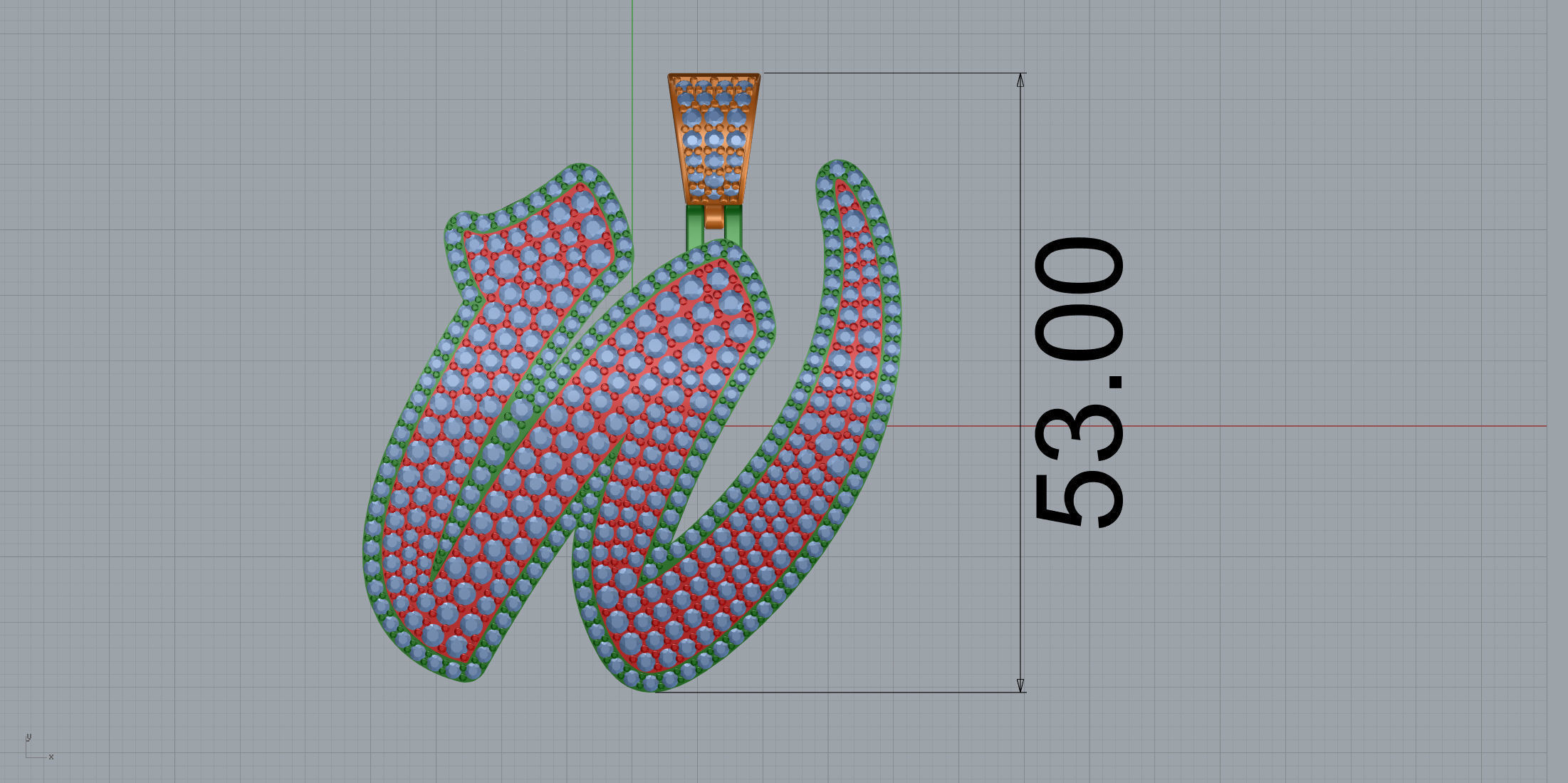 Pave Setting Font W 3D print model_8