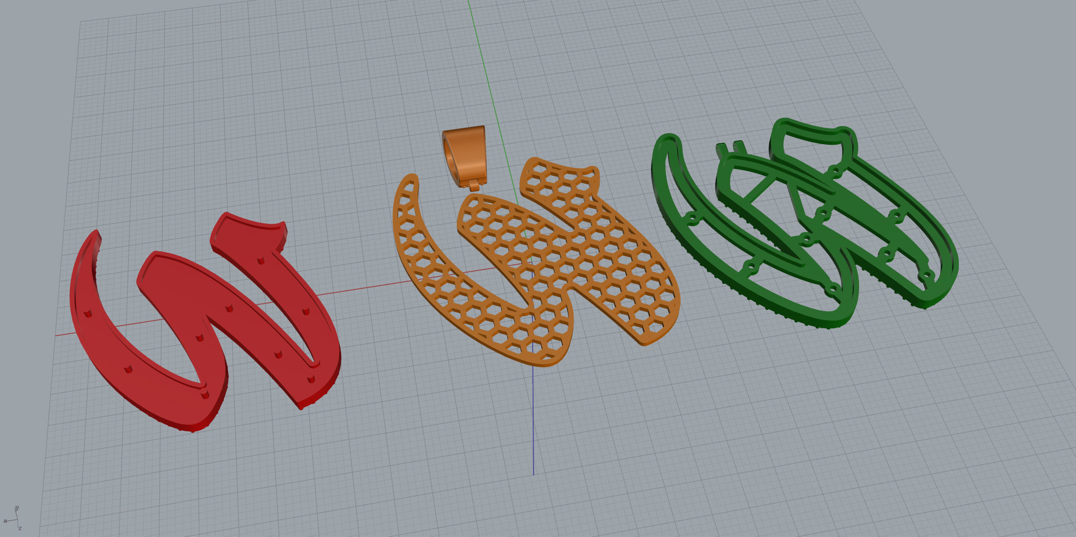 Pave Setting Font W 3D print model_11