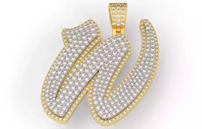 Pave Setting Font W 3D print model Pave Setting Font W 3D print model