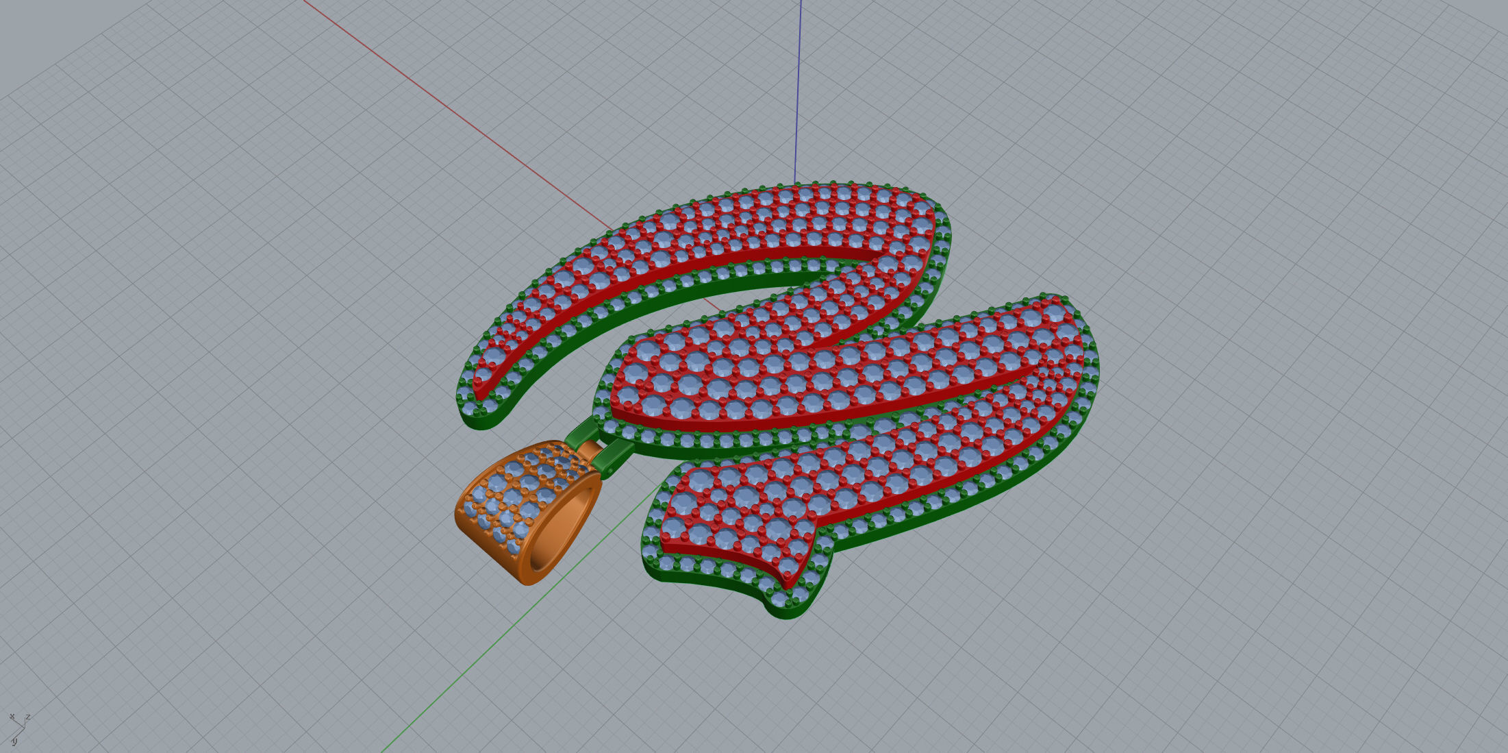 Pave Setting Font W 3D print model_5