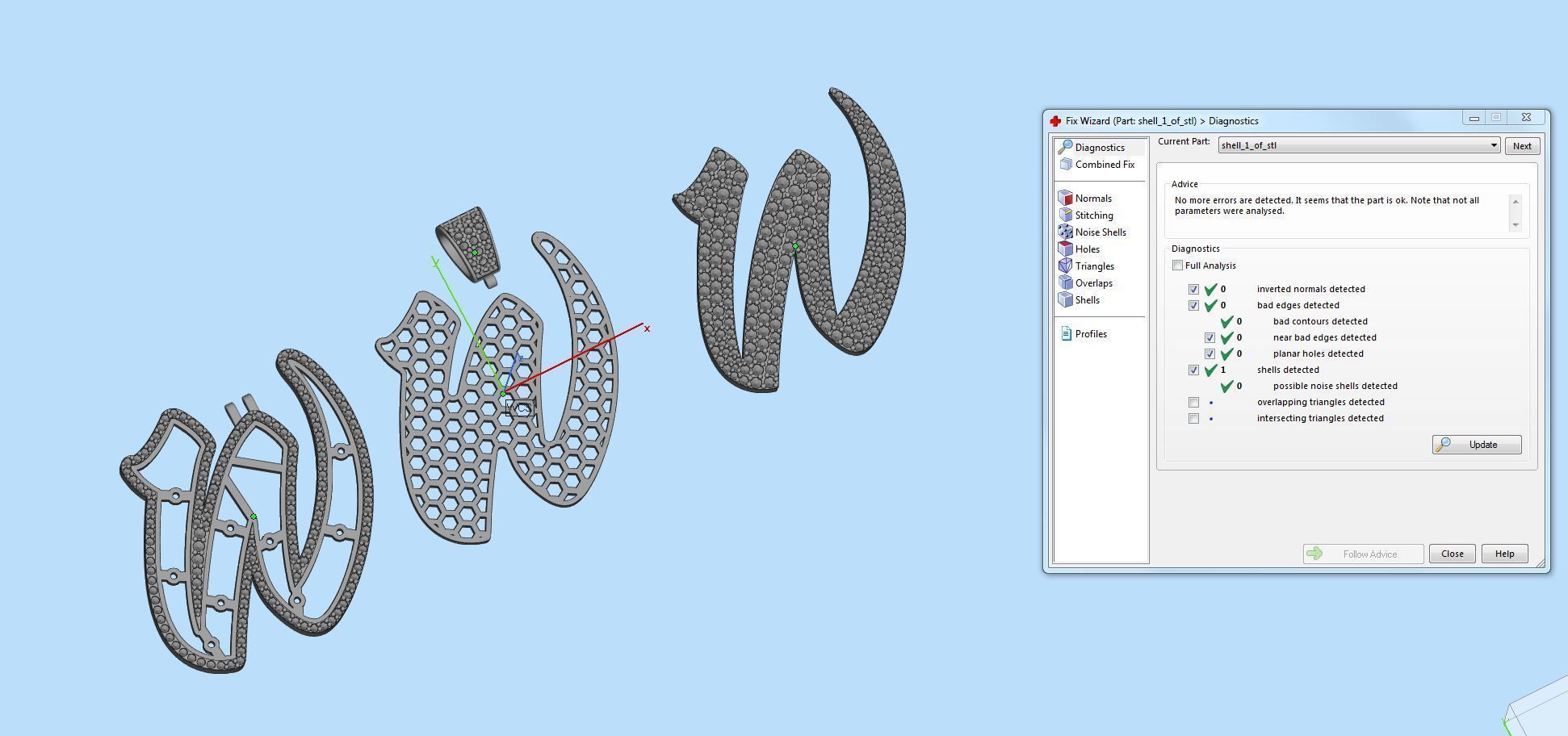 Pave Setting Font W 3D print model_2