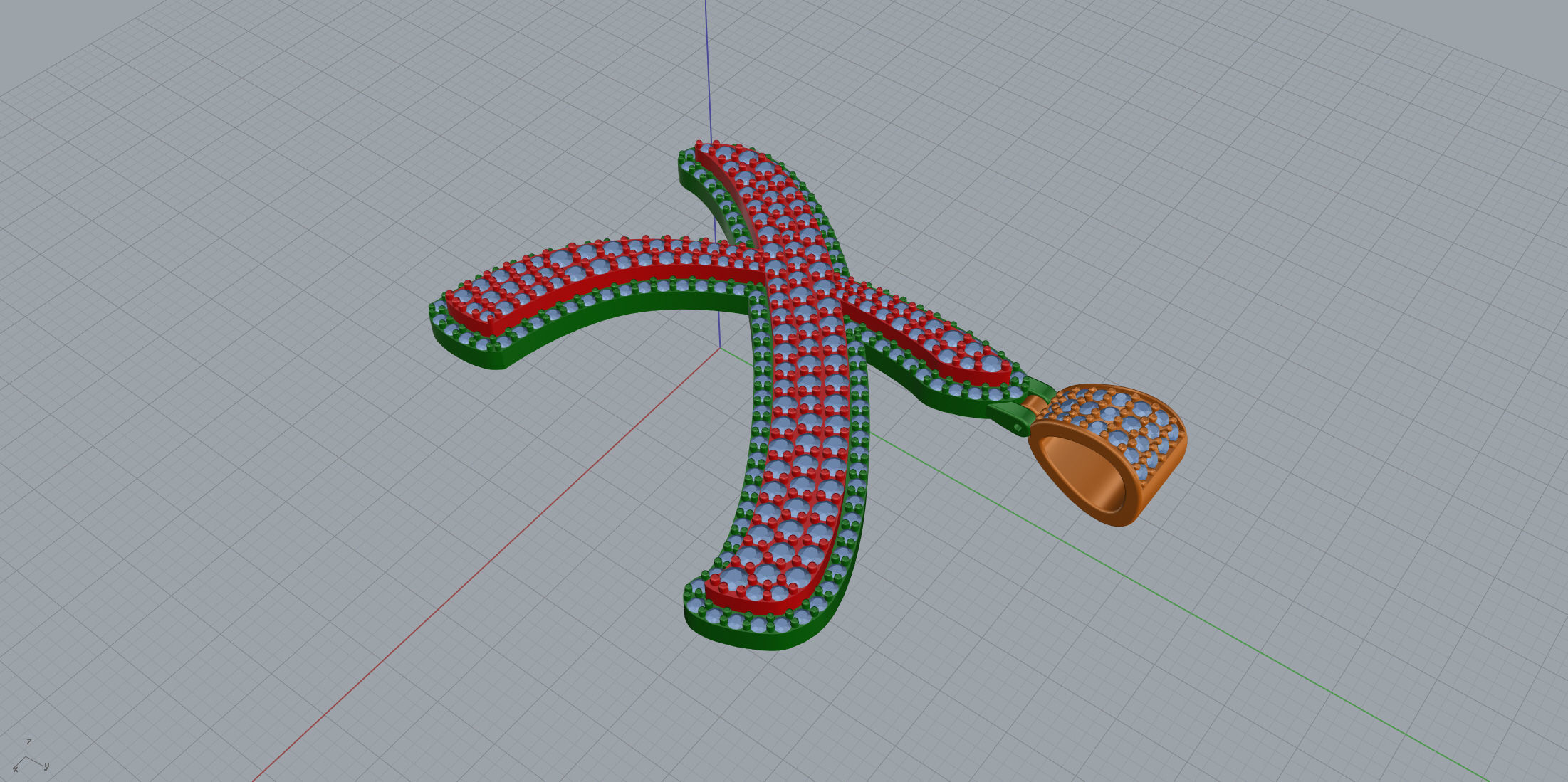 Pave Setting Font X 3D print model_6