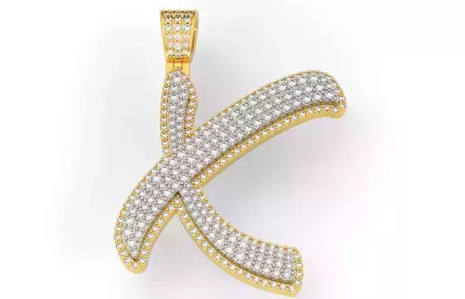 Pave Setting Font X 3D print model Pave Setting Font X 3D print model