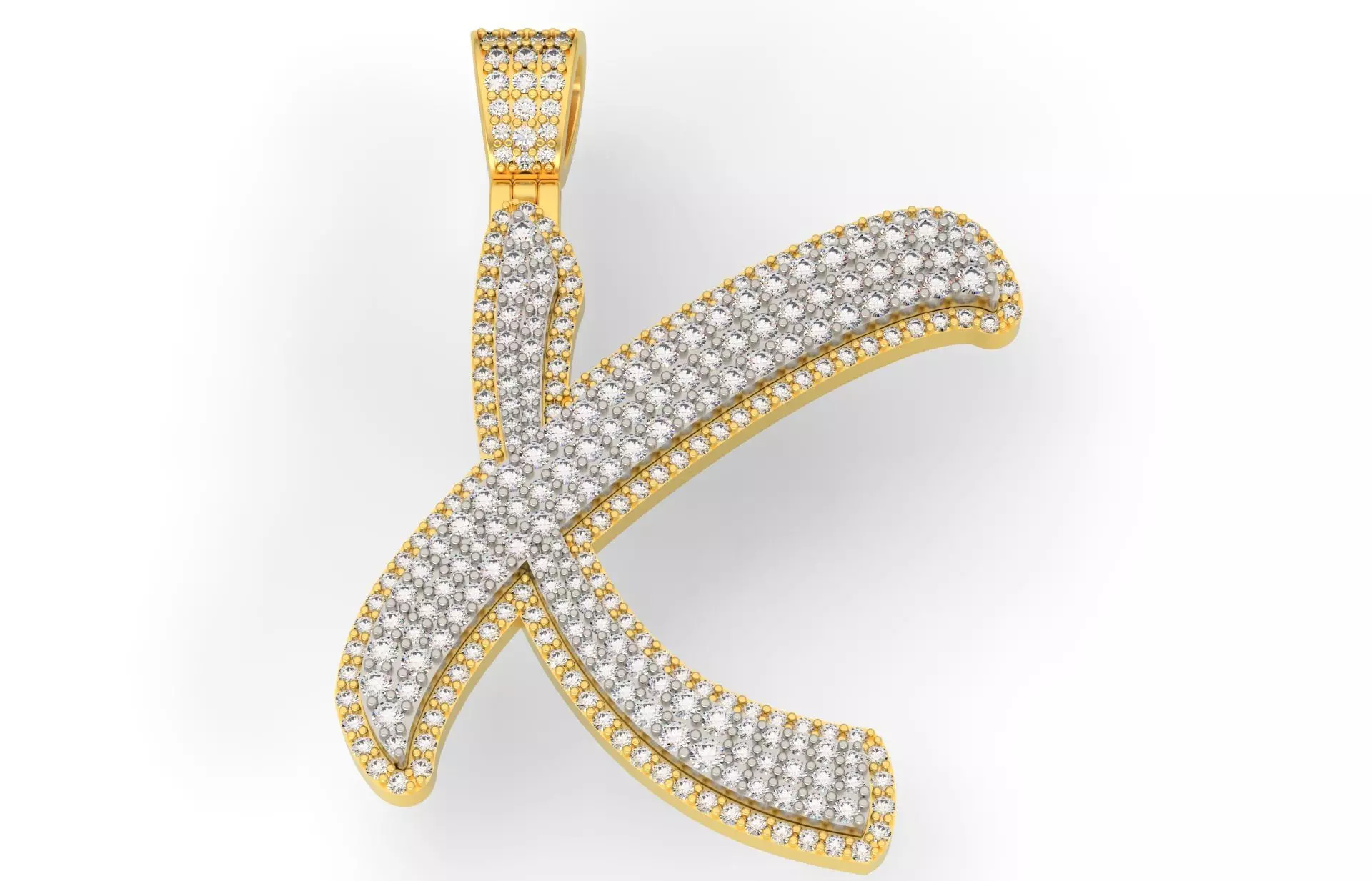 Pave Setting Font X 3D print model_0