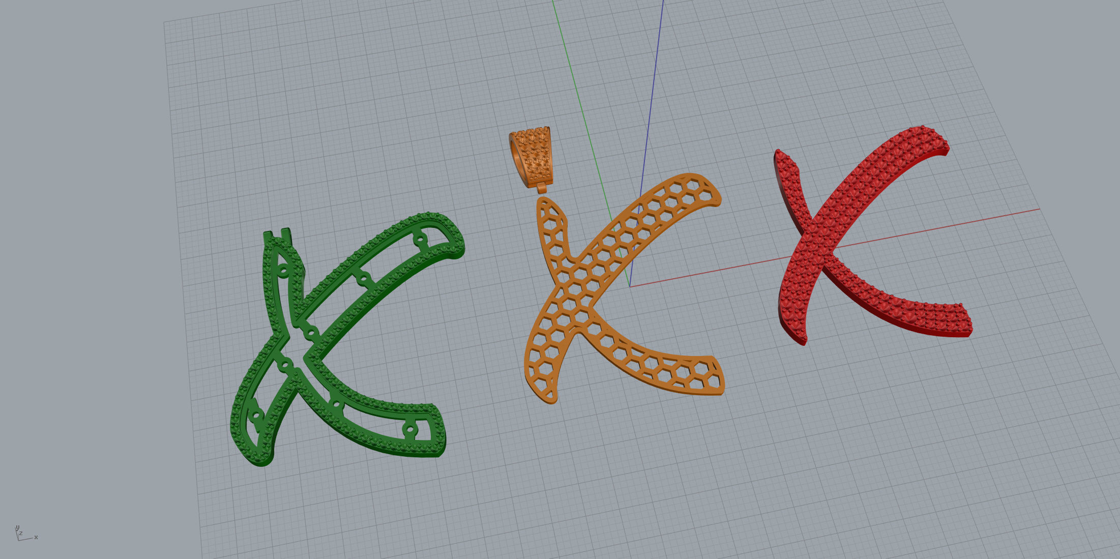 Pave Setting Font X 3D print model_10