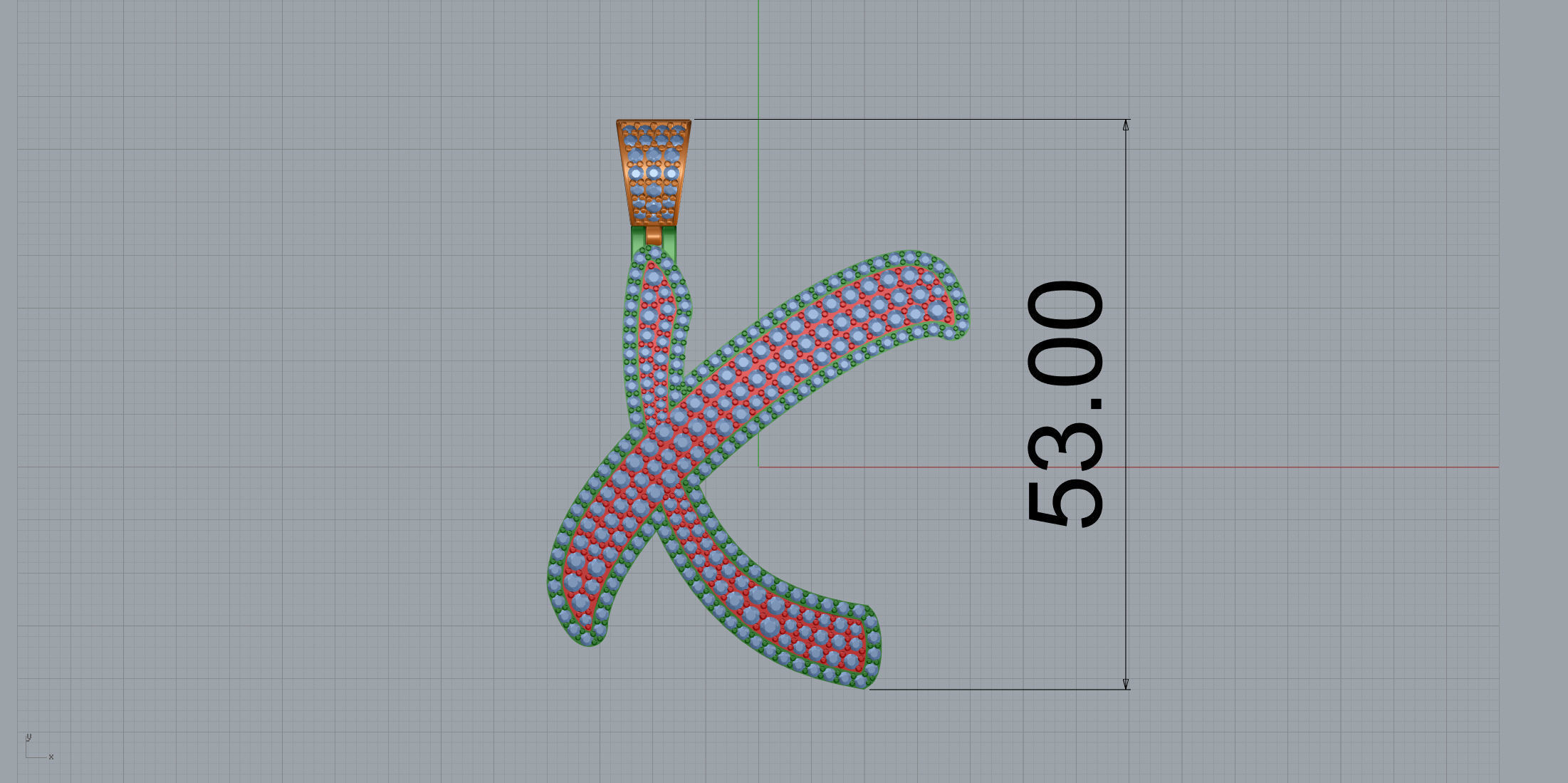 Pave Setting Font X 3D print model_8