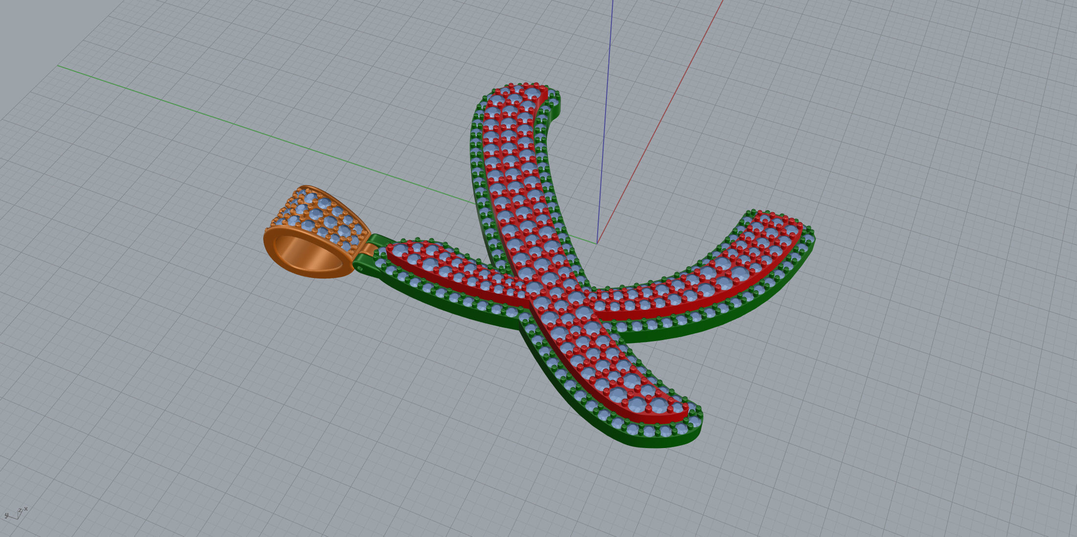 Pave Setting Font X 3D print model_4