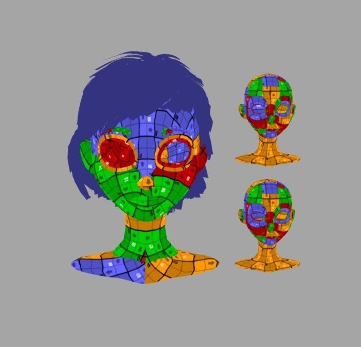 Stylized Female Head base mesh 3D model_6