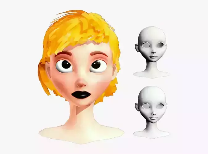 Stylized Female Head base mesh