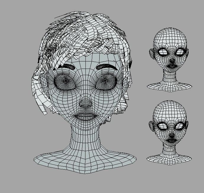 Stylized Female Head base mesh 3D model_4