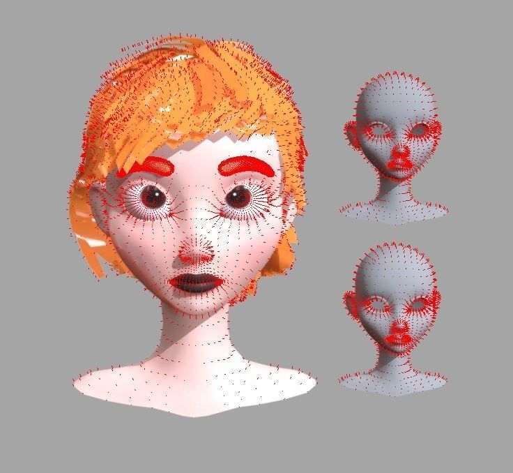 Stylized Female Head base mesh 3D model_5