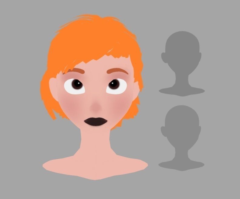 Stylized Female Head base mesh 3D model_3