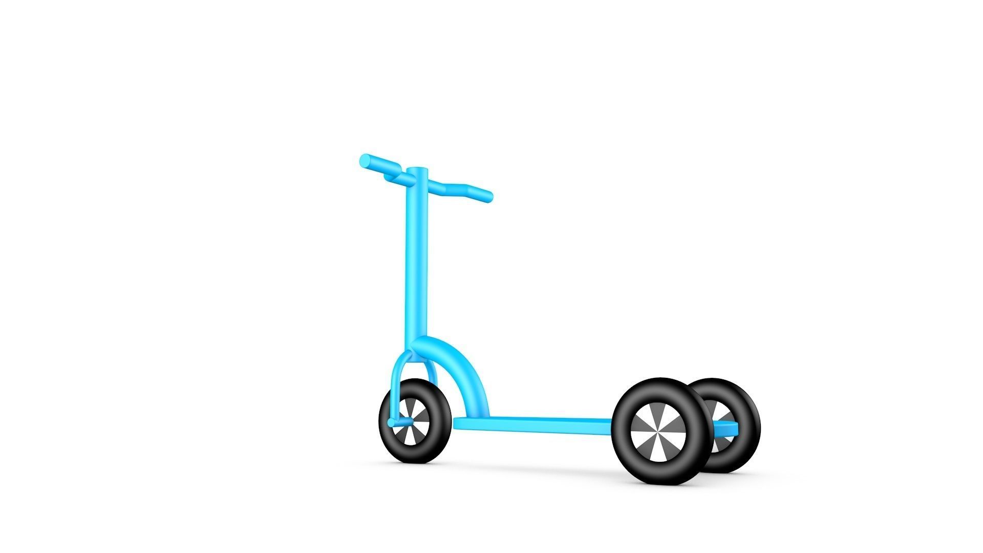 Scooter Low-poly 3D model_2