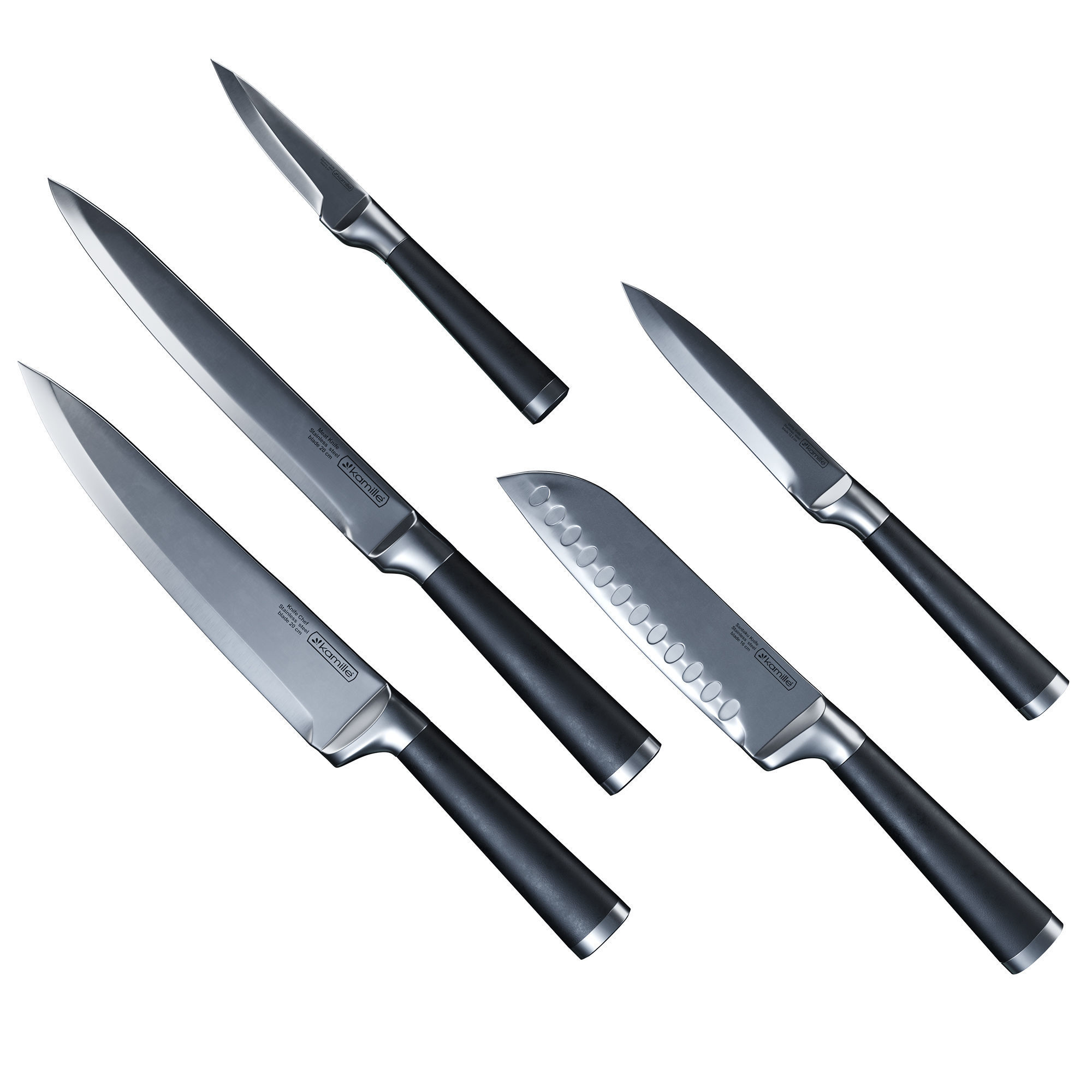 Set of knives and spoons for the kitchen  3D model_1