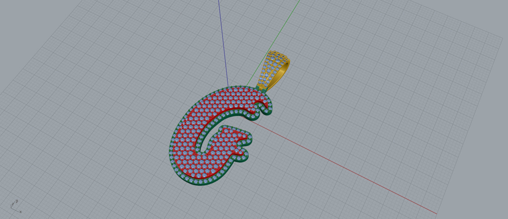 Drip Font G 3D print model_4