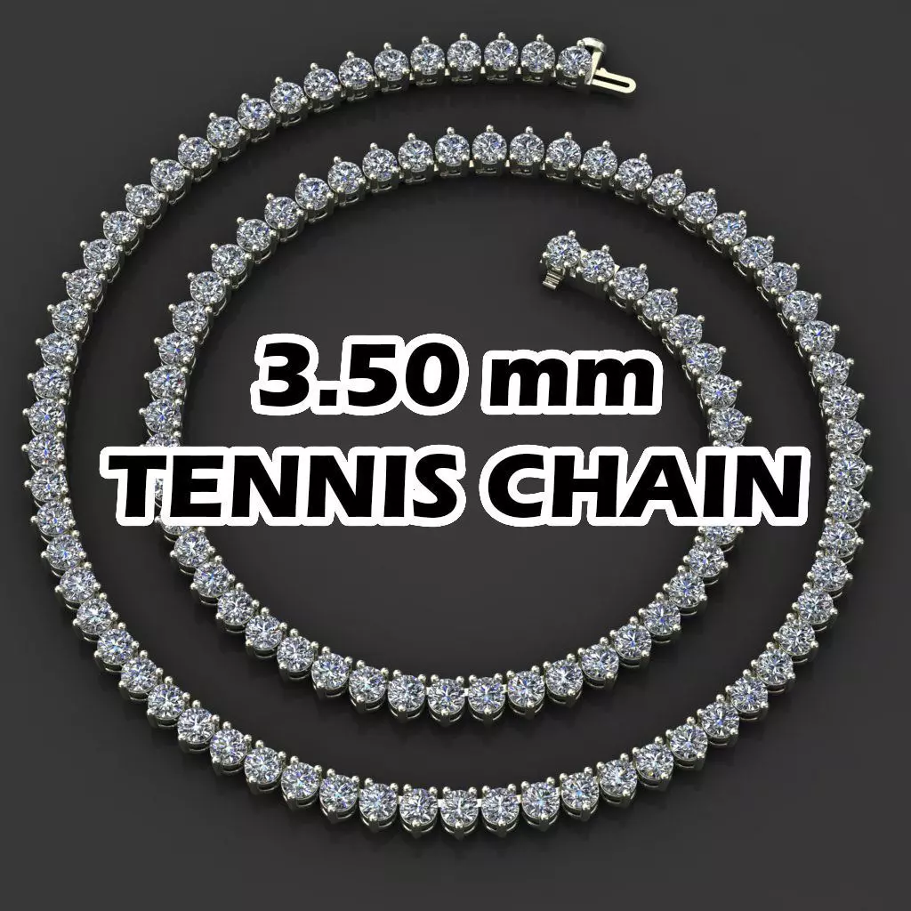 TENNIS CHAIN FOR NECKLACE 3D print model_0