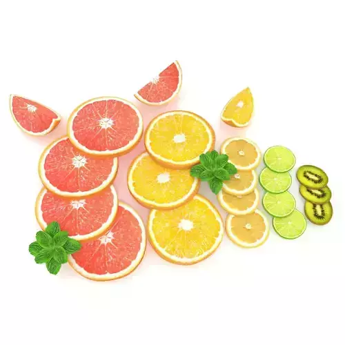 Citrus Slice Collection Realistic 3D model