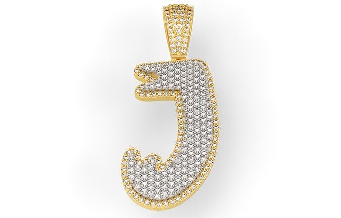 Drip Font  J 3D print model