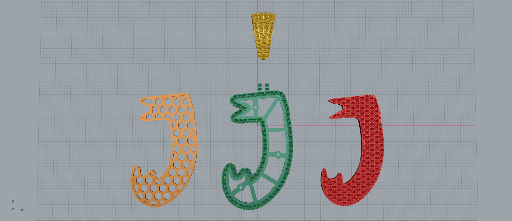 Drip Font J 3D print model_10