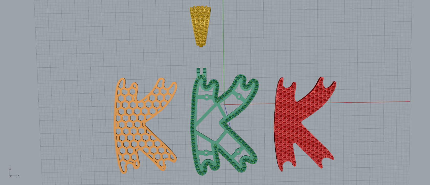 Drip Font  K 3D print model_10