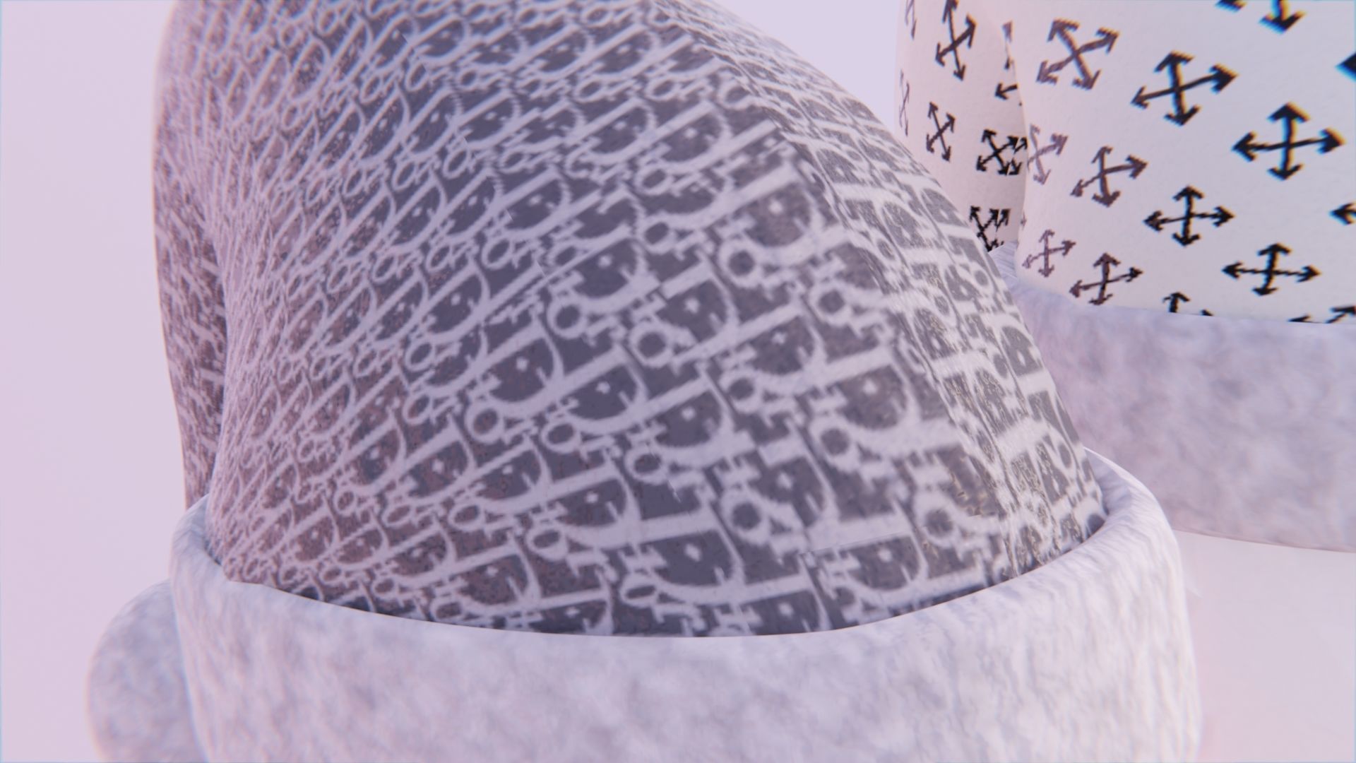 Designer Santa Hats - 5 Pack Low-poly 3D model_7